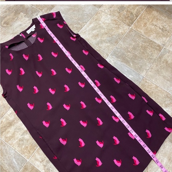 Loft shift dress with whimsical cat print size small - Picture 3 of 5